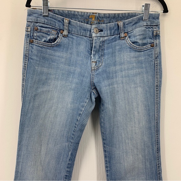 7 For All Mankind Womens 27 Jeans A Pocket Bootcut Low-rise Stretch Light - Picture 3 of 14